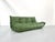 Mid-Century Modern French Three-Seater Togo Sofa in Forest Green Leather by Michel Ducaroy for Ligne Roset For Sale - Image 3 of 12
