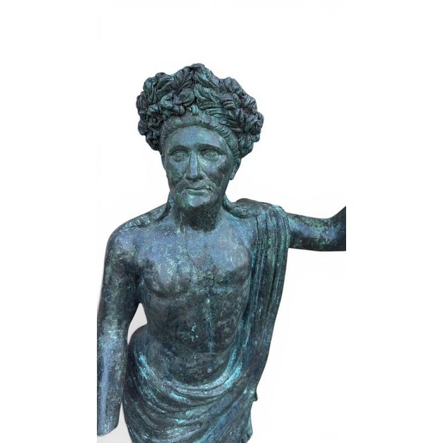 Greco-Roman Style Monumental Bronze Emperor Sculpture, Italy, 1980s For Sale - Image 3 of 5