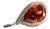 Silver Pendant Medal with Orange-Toned Stone and Ring for Suspension For Sale