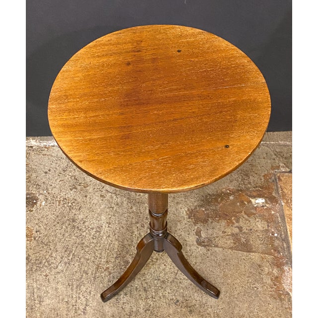 Wood English Wine or Cocktail Table of Mahogany (Dia 13 3/4) For Sale - Image 7 of 8