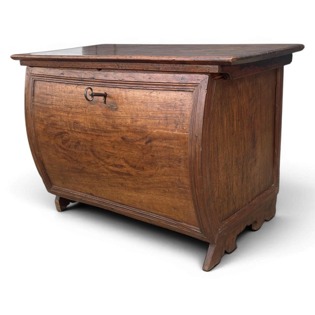 Antique Walnut and Oak Bombé Front Chest For Sale - Image 13 of 13