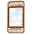 Restored single-strand rattan mirror with stick rattan spindle border and woven wicker corners. The mirror features...