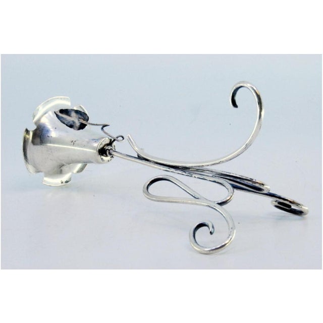 Metal Silver Toothpick Holder with Chalice Cut For Sale - Image 7 of 8