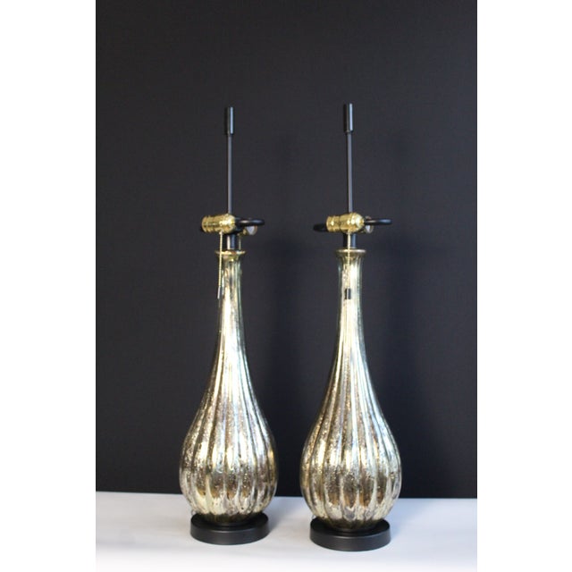 Mid 20th Century Italian Avventurina Influence Mirrored Lamps - a Pair For Sale - Image 11 of 12