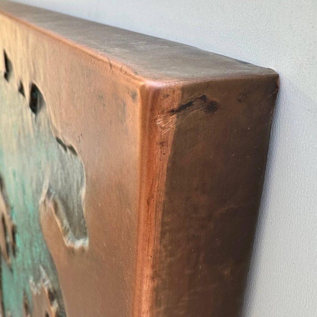 Geologic Abstract Cooper Wall Relief With Green Patina "Strata" by Jeremy Maronpot For Sale - Image 9 of 13