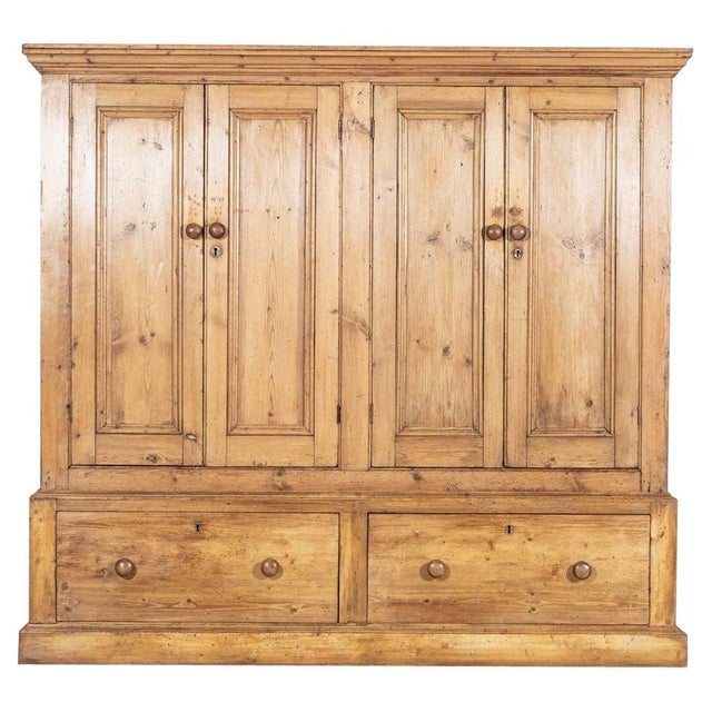 Monumental 19th Century English Pine Housekeepers Cupboard, 1880s For Sale - Image 16 of 16