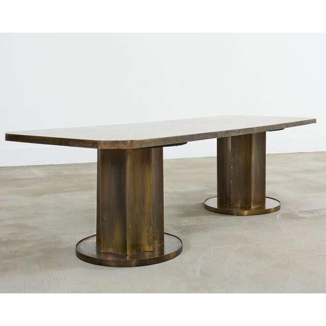 Late 20th Century Philip Kelvin LaVerne Creation of Man Bronze Cocktail Table For Sale - Image 5 of 12
