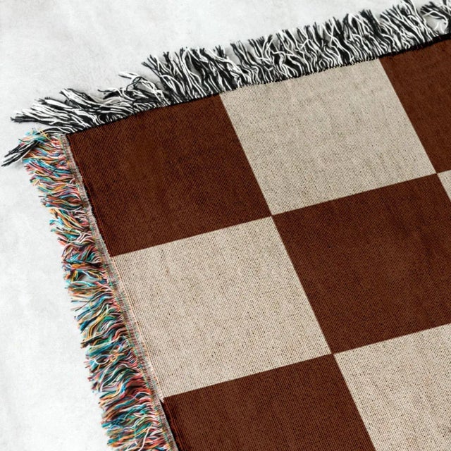 Contemporary Woven Chequers Quilt Throw Blanket For Sale - Image 3 of 5