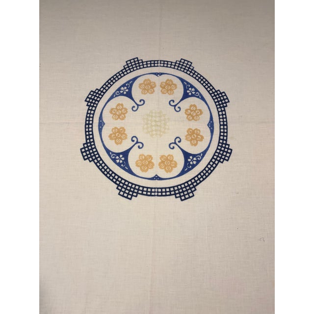 The perfect way to dress up your table. This vintage hemstitched white linen blend tablecloth is hand blocked in a...