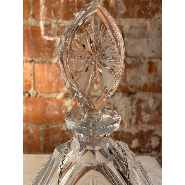Glass 1950s Decorative Crystal Bottle Made in Italy For Sale - Image 7 of 8