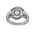 18k White gold ring with 1 rose cut diamond weighing approximately 0.75 and 76 round diamonds weighing approximately 0.50...
