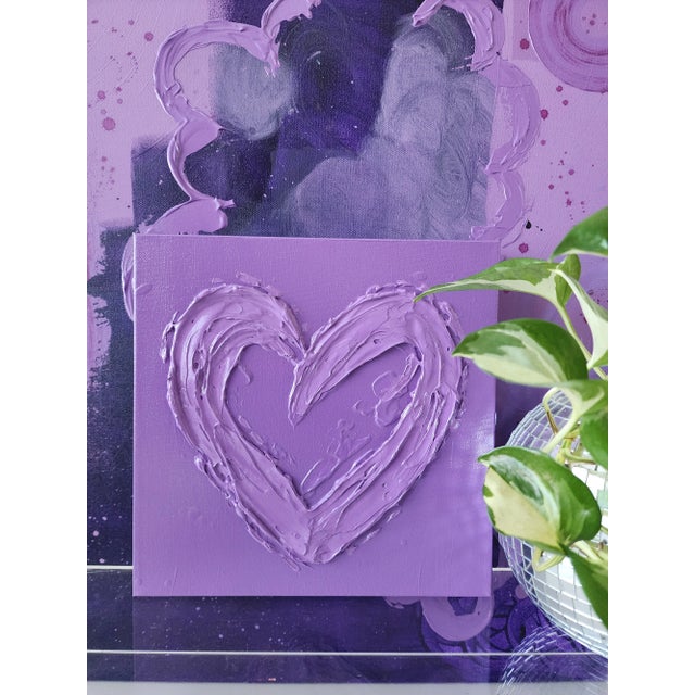 Purple Abstract Heart Painting For Sale In Raleigh - Image 6 of 8
