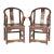 19th Century Chinese Painted Horseshoe Back Armchairs - a Pair For Sale - Image 4 of 5