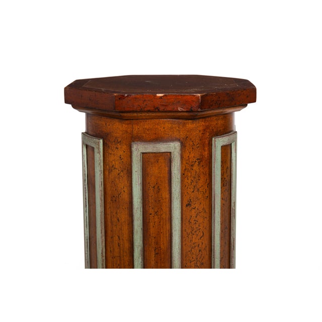 Vintage Mid-Century Octagonal Short Pedestal Column For Sale - Image 6 of 11