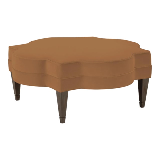 Belle Etoile Ottoman, Cinnamon Velvet For Sale