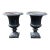 Pair of Vintage Neoclassical Black Cast-Iron Garden Urns For Sale