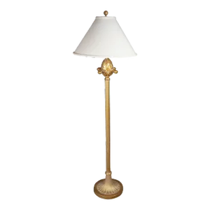 Stiffel Hollywood Regency Gold Pineapple Floor Lamp