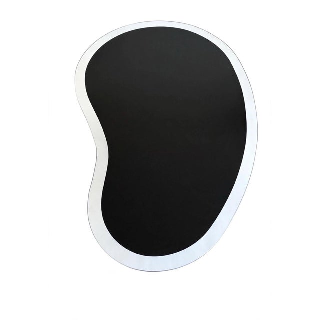 Glass 1980s Black and Clear Glass Kidney Coffee Table Postmodern Vintage Boomerang For Sale - Image 7 of 8