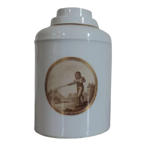 Late 18th/Early 19th Century German KPM Berlin Porcelain Tea Caddy