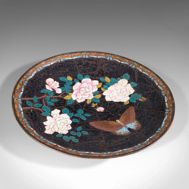 Victorian 1850s Antique Victorian Japanese Decorative Cloisonne Plate For Sale - Image 3 of 10