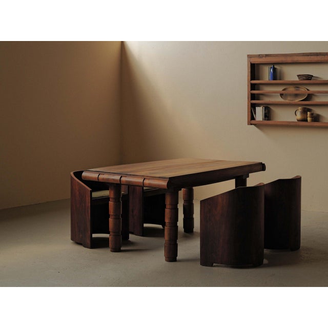 Modernist Oak and Walnut Table, France, 1940s For Sale - Image 10 of 16