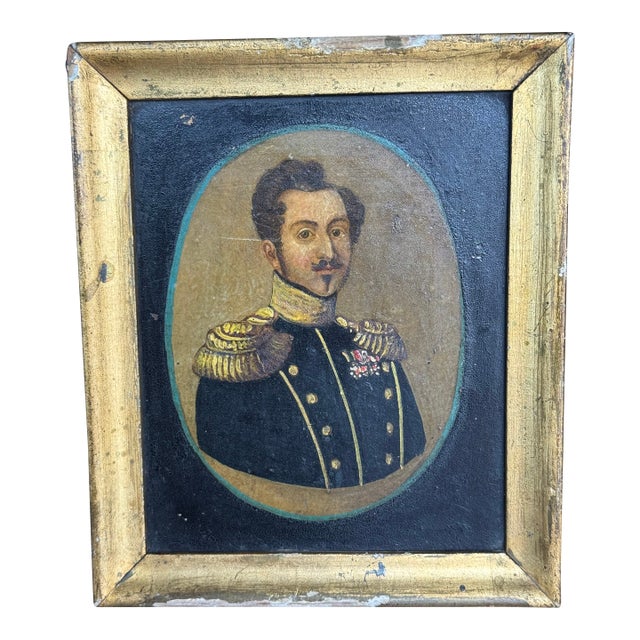 Antique Painting of King Oscar I of Sweden and Norway For Sale