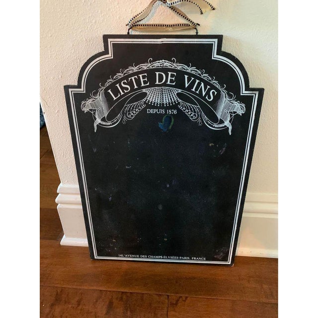 Frontgate Large Reversible Chalk Board Menu Wine List For Sale - Image 4 of 5