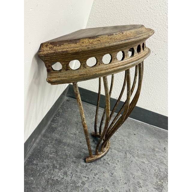 Restoration Hardware Restoration Hardware Hayrack Cast Iron Demilune Console Table For Sale - Image 4 of 12