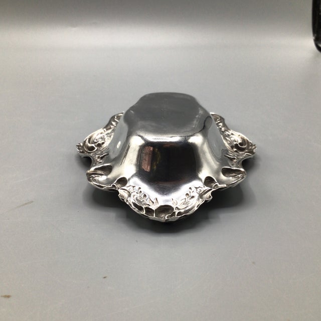 International Silver Antique International Silver Co. “W” Monogrammed Sterling Silver Pin Tray For Sale - Image 4 of 12