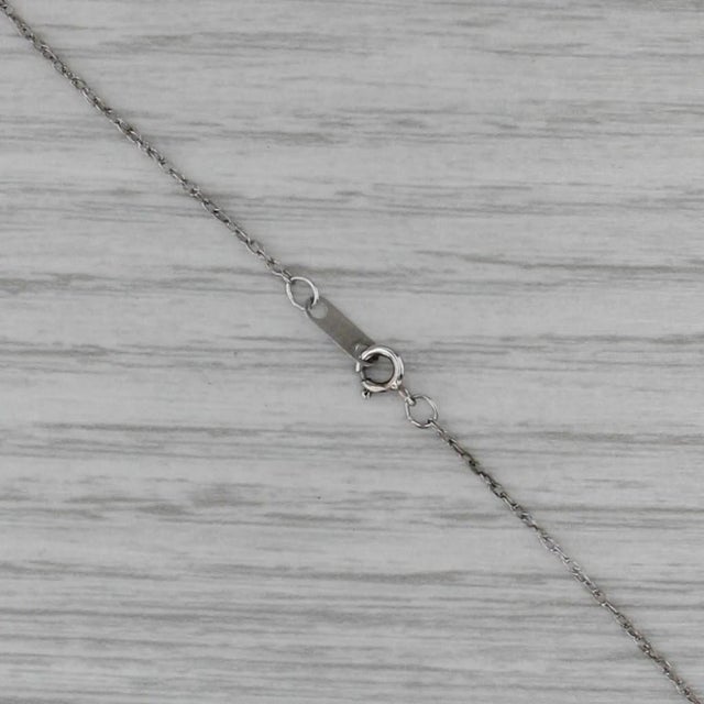 2010s 0.23ctw Diamond Open Heart Pendant Necklace 14k White Gold 18.25" Rope Chain For Sale - Image 5 of 6