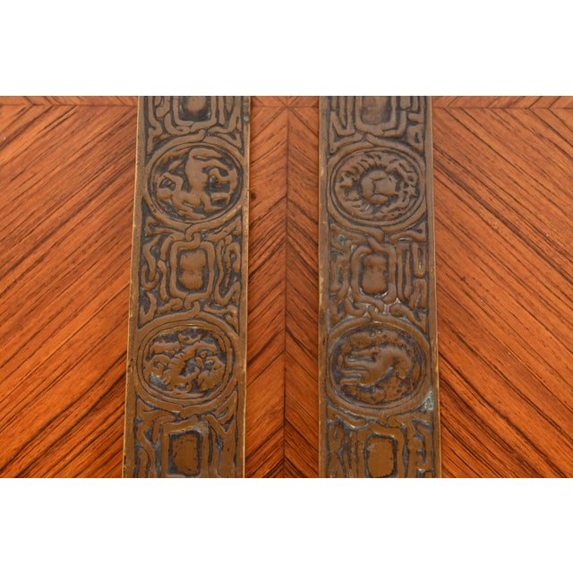 Tiffany Studios New York "Zodiac" Bronze Rocker Blotter and Blotter Ends, Circa 1910 For Sale In South Bend - Image 6 of 13