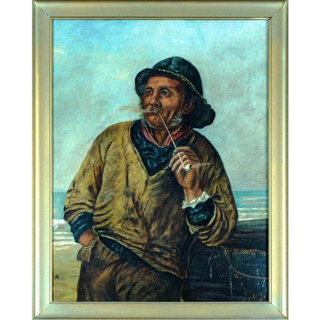 F. C. Cole, Old Salt Sailor Portrait, 1903, Oil on Canvas For Sale - Image 3 of 10