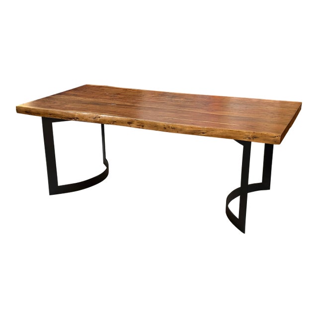 Sobu Designs Leviathan Smoked Acacia Live Edge Dining Table For Sale