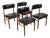 Scandinavian Teak and Leatherette Chairs, 1960, Set of 4 For Sale