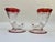 Glass Vintage Art Deco Cornucopia Cranberry Red Vases - a Pair For Sale - Image 7 of 7