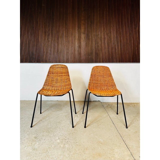 Wicker Chairs attributed to Gianfranco Legler, Italy, 1950s, Set of 2 For Sale - Image 9 of 16