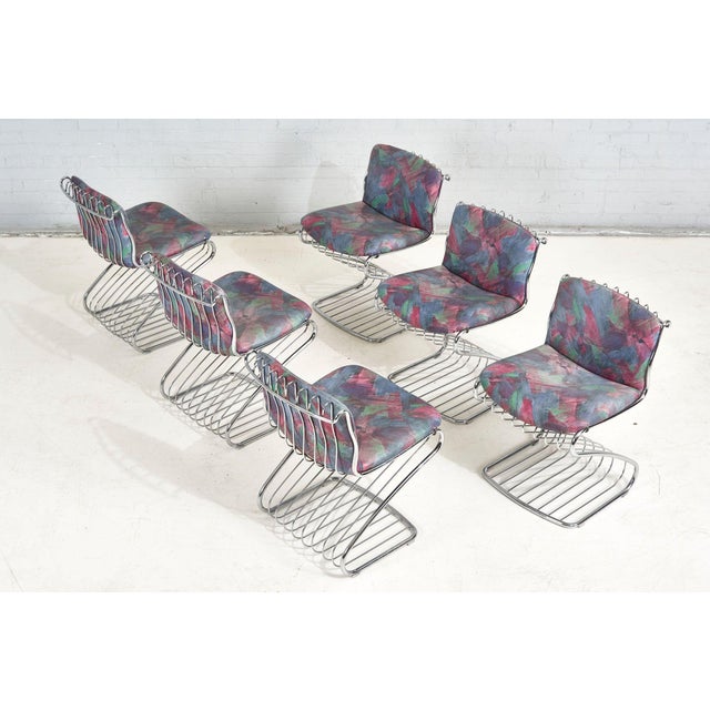 Metal 6 Steel Gastone Rinaldi Dining Chairs for Rima, Italy 1970 For Sale - Image 7 of 12