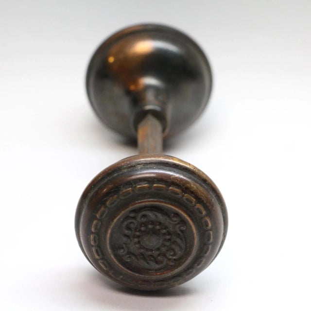 Antique 1900s Aramis Bronze Sargent Passage Door Knobs For Sale - Image 4 of 4