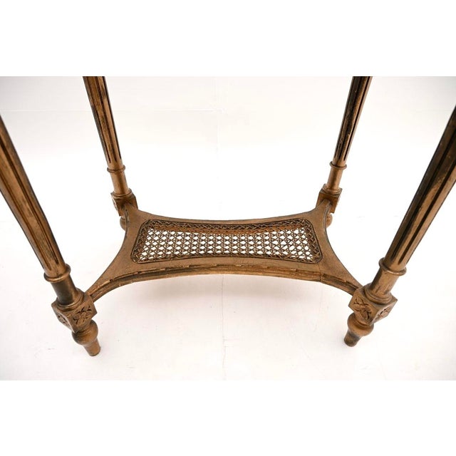 Antique French Carved Gilt Wood Occasional Table with Marble Top, 1890 For Sale - Image 10 of 11