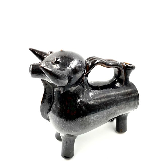 1970s French Mediterranean Style Bull Shaped Jug Sculpture For Sale - Image 9 of 13