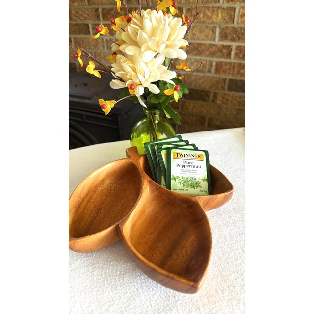 Mid-Century Modern Vintage Blair of Honolulu Monkeypod Wood Candy Bowl For Sale - Image 3 of 8