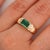 Green 1.30 Carat Emerald Half Bezel East West Set 14k Gold Unisex Ring, Size 7 For Sale - Image 8 of 11