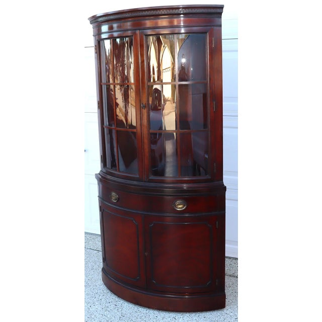 Mid-Century Modern 1950s Mahogany Corner Cabinet by Drexel For Sale - Image 3 of 14