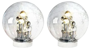 Large Hand Blown Bubble Glass Doria Table Lamps, 1970s, Set of 2