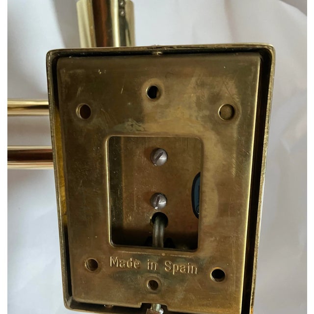 Hinson George W. Hansen L1705 Brass Swing-Arm Wall Lamps for Hinson — Pair For Sale - Image 4 of 7