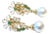 Bochic “Orient” Vintage Natural Emerald & Pearl Earrings Set 18K Gold & Silver For Sale