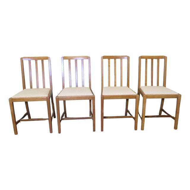 Arts and Crafts Oak Dining Chairs, 1900s, Set of 4 For Sale