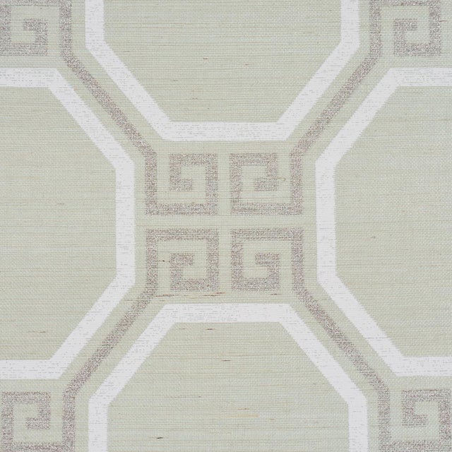Schumacher Schumacher Octavia Sisal Wallcovering In Mint For Sale - Image 4 of 5