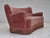 1960s, Danish 3-seater curved sofa. Pink-salmon furniture velour, brass springs in the seat, beech wood legs. Original...