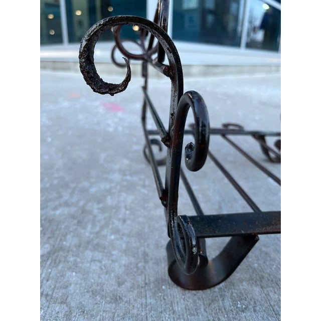 19th Century Antique French Wrought Iron Firewood Holder For Sale - Image 5 of 13